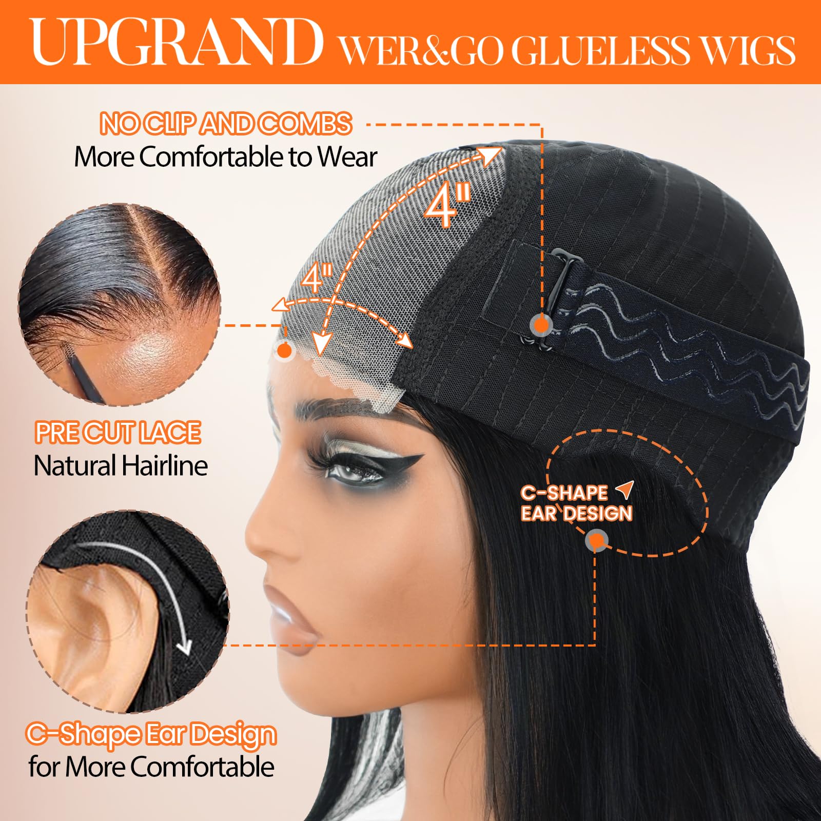 Amazon.com : Bob Wig Human Hair Glueless Wigs Pre Plucked 