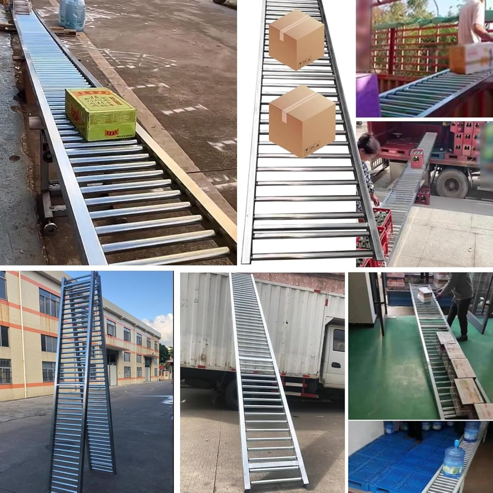 Generisch Składany wózek transportowy grawitacyjny – 1 calowa stal ocynkowana, lekka, trwała i wszechstronna, do rozładunku magazynów, fabryk, projektów dla majsterkowiczów, zajmuje mało miejsca
