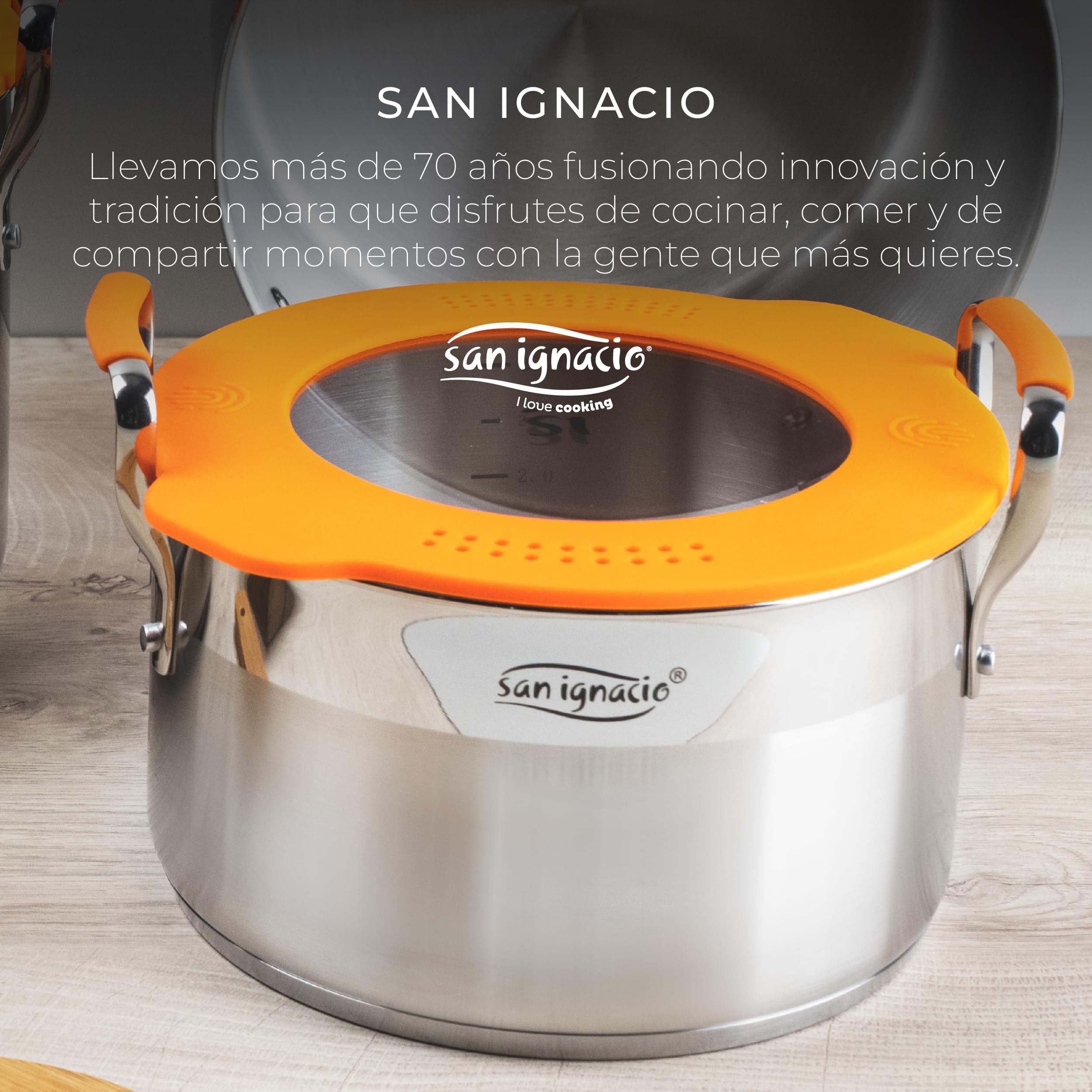 Olla alta ø28cm s/s induccion con tapa compact