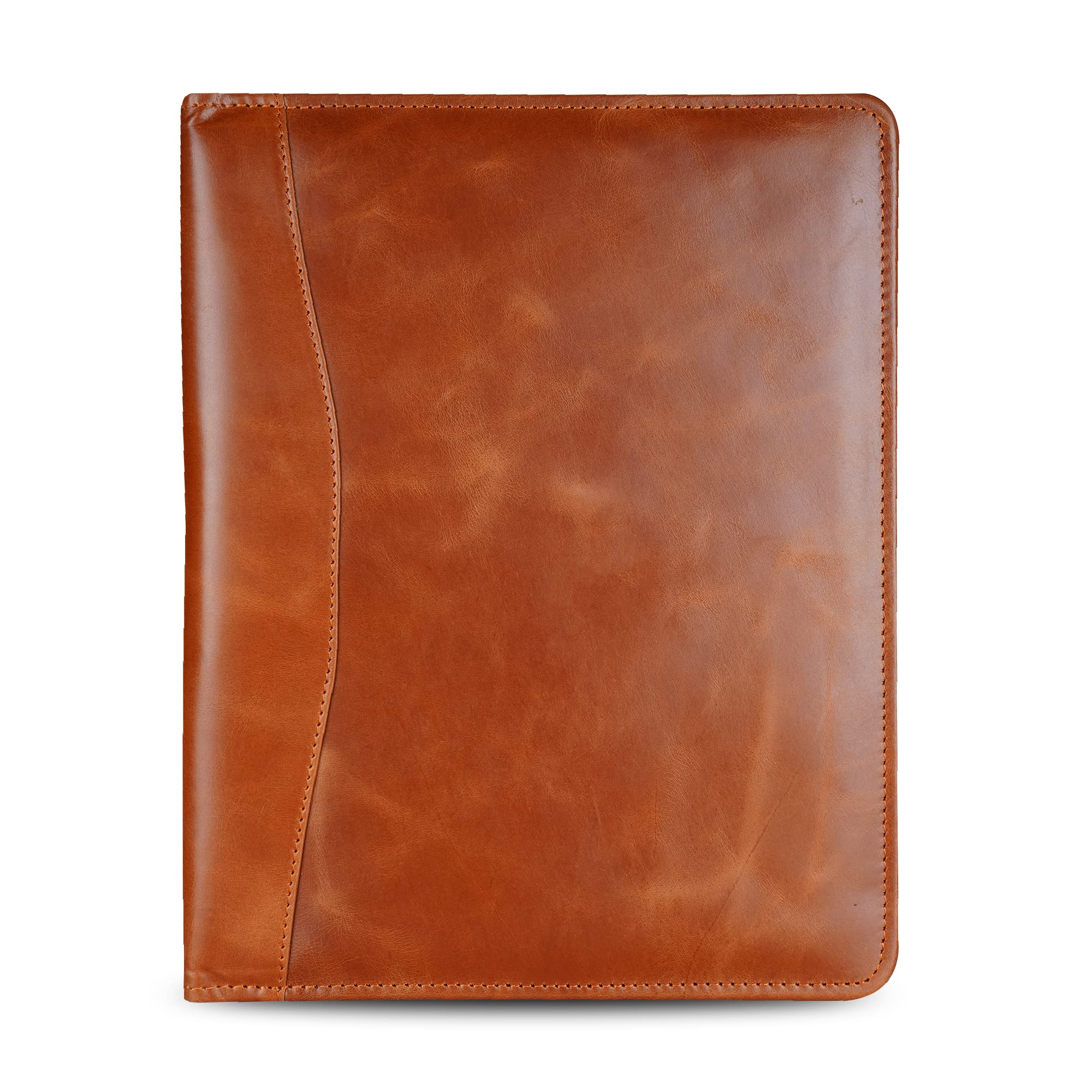 Cartella portadocumenti in pelle, formato A4, blocco note professionale, organizer per appunti, appunti, curriculum, raccoglitore per uomini e donne, marrone cognac