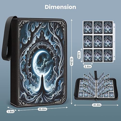 Miniatura 3 de Carpetas para tarjetas, 9 bolsillos con 900 bolsillos, funda con cremallera de alta calidad con 50 páginas extraíbles, carpeta comercial, fundas