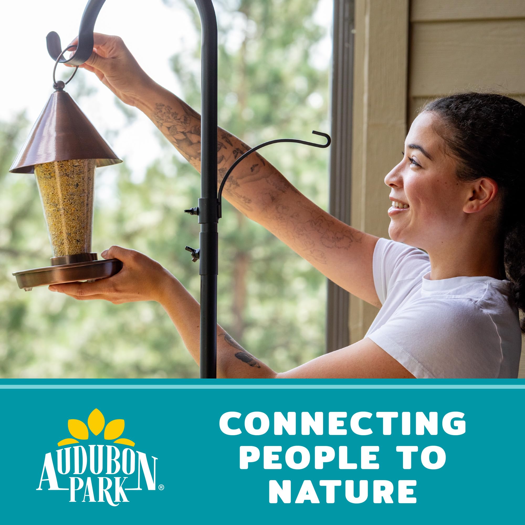 Audubon Park Alimento para Aves Silvestres sin residuos, Mezcla de 5,4 kg sin medición con Corazones de Girasol y trozos de Cacahuete, comedero para pájaros al Aire Libre