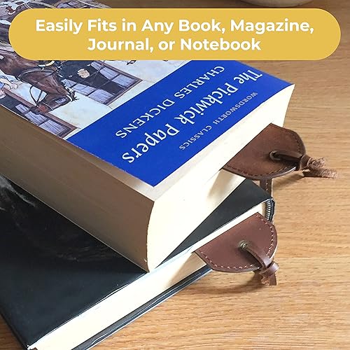 Miniatura 6 de Marcapáginas de cuero hecho a mano con diseño de corazón, 2 marcas de cuero auténtico, marcadores únicos para hombres, mujeres y niños  Gran regalo