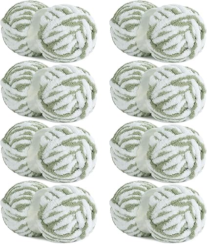 Miniatura 1 de HOMBYS Hilo de felpilla grueso para tejer a mano, hilo voluminoso grande, hilo grueso para tejer, hilo grande suave y ligero, hilo gigante para