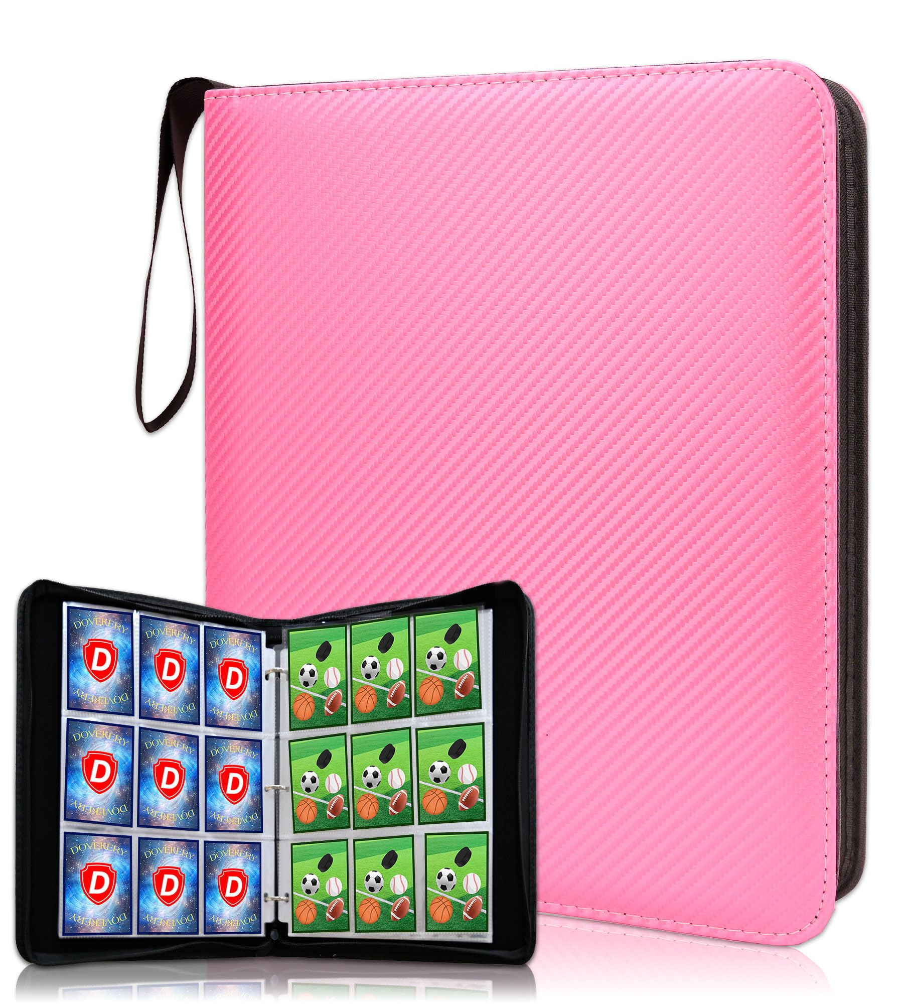 DOVEKERY Trading Card Binder 9 Pocket, 1080 Cards Collection Folder with 60 Sleeves