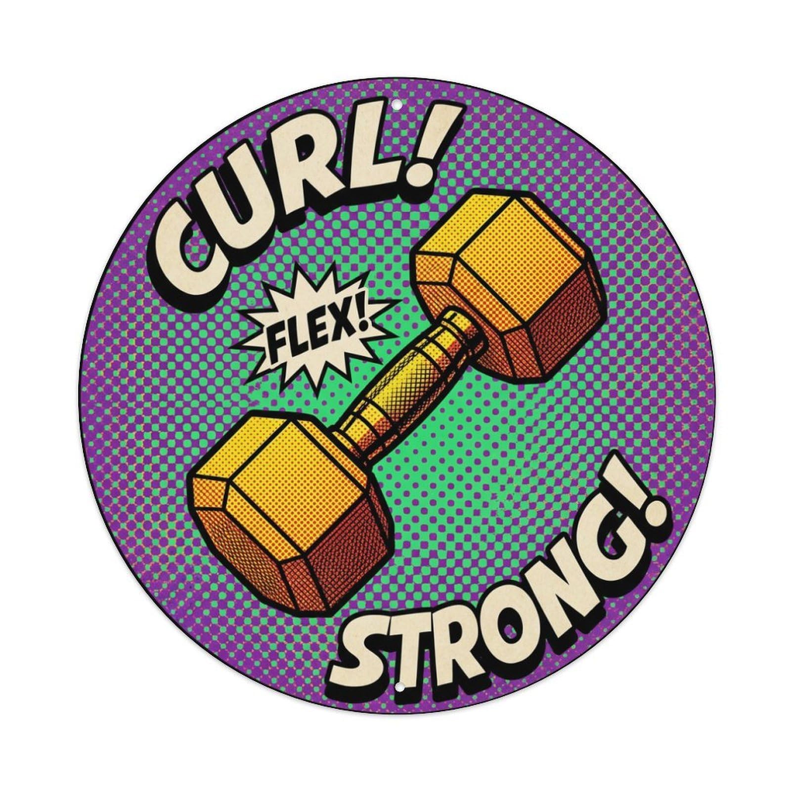 Fyrn Style Metal Tin Sign Gym Fitness Workout Motivation Exercise Strong