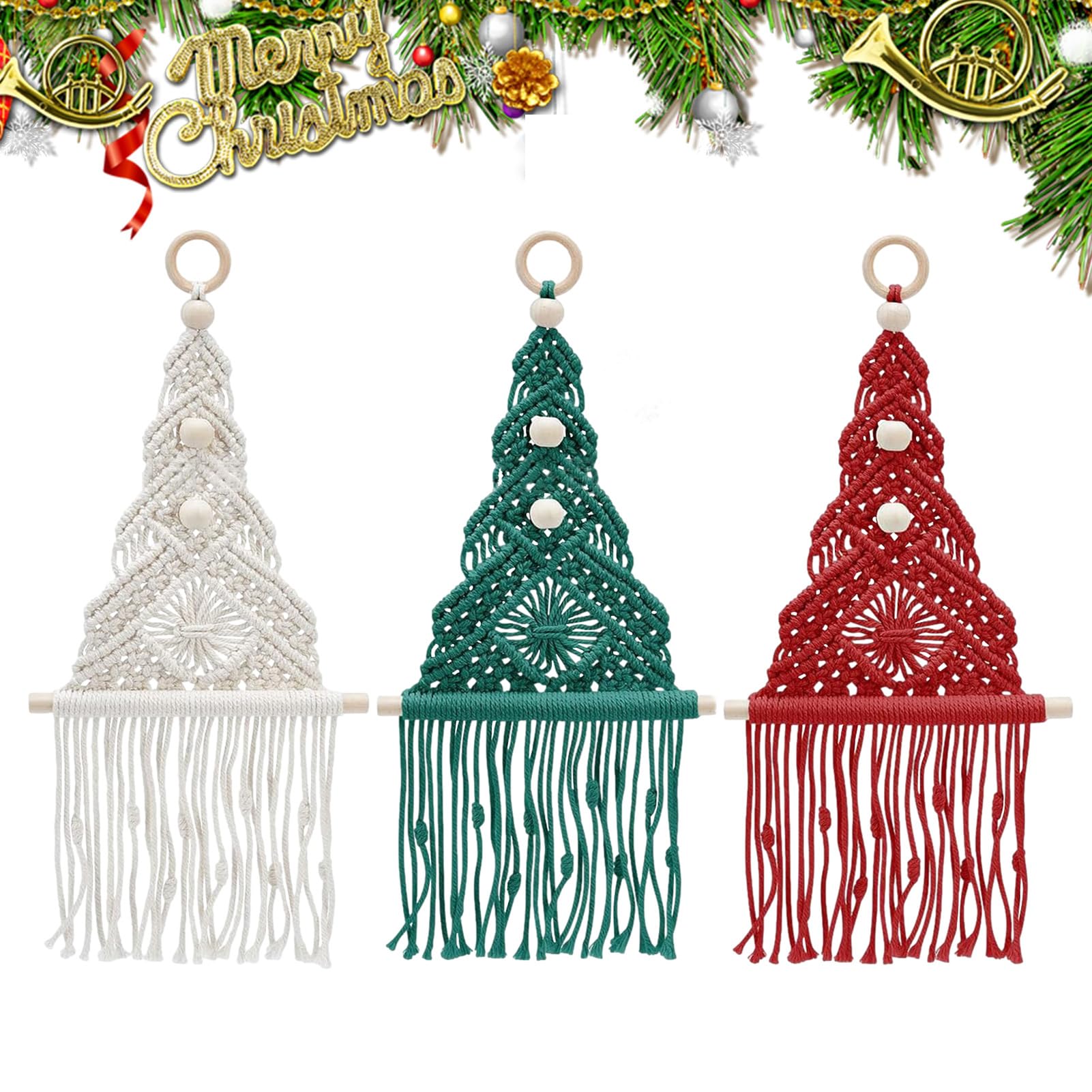 Weihnachtsbaum Makramee Set | -Boho-Flechtset für Anfänger mit