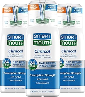 SmartMouth DDS Activated Clinical Mouthwash - for Fresh Breath - Clinical Strength Mouthwash for Gum Health, Gingivitis & More - Clean Mint Flavor, 16 fl oz (3 Pack)