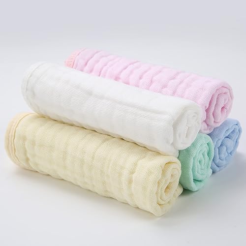 Miniatura 5 de Toallas de muselina para bebé, toallitas de algodón de muselina purificada natural, 6 capas, absorbentes, suaves, para piel sensible, registro de