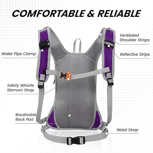 Miniatura 3 de Nepest Hydration Pack Backpack for Women & Men, Lightweight Water Backpack with 2L Water Bladder for Hiking Cycling Running Biking