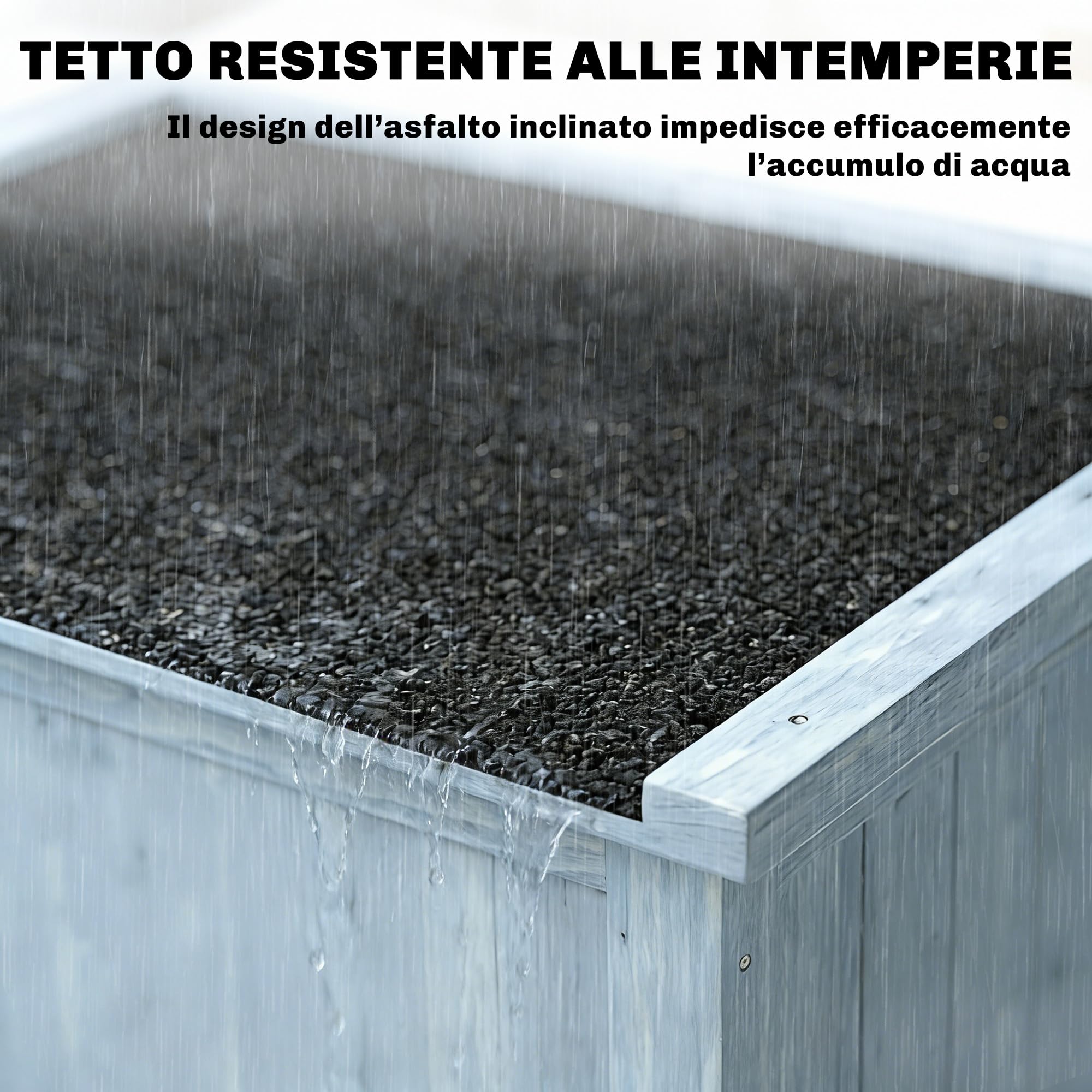 Outsunny Armadio da Giardino in Legno di Abete con Kit Antiribaltamento, Casetta Porta Attrezzi da Esterno con 2 Ante Bloccabili, 2 Ripiani, 10 Ganci, Tetto Inclinato Asfalto, 85x54x170 cm, Grigio