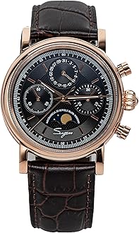 Sugess MoonPhase Master SU1908GZ Gold Swan Neck 40mm ST1908 Mechanical Chronograph Mens Wrist Watch Seagull 1963