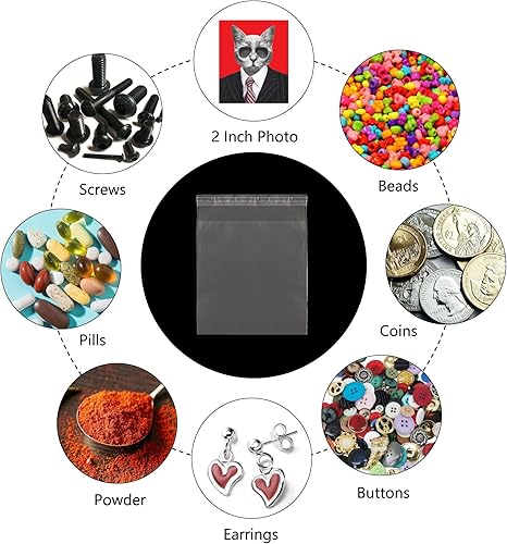 Miniatura 41 de Bolsas de celofán autoadhesivas transparentes de 6 x 9 pulgadas, 200 bolsas de polietileno de vidrio OPP de 2 mil para galletas, pan, brownie