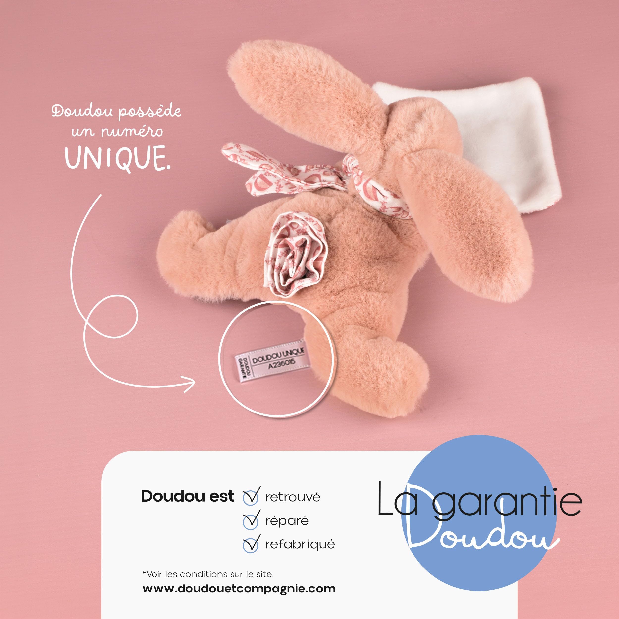 Doudou et Compagnie - Pluszowy Doudou, DC4256, czerwony, 40