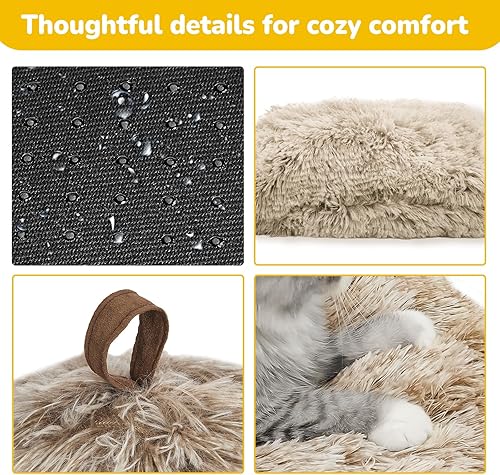 Miniatura 3 de CATISM Cama para gatos, cueva para gatos de interior, cúpula para gatos ultrasuave, autocalentable 2 en 1, casa plegable para gatos con almohada