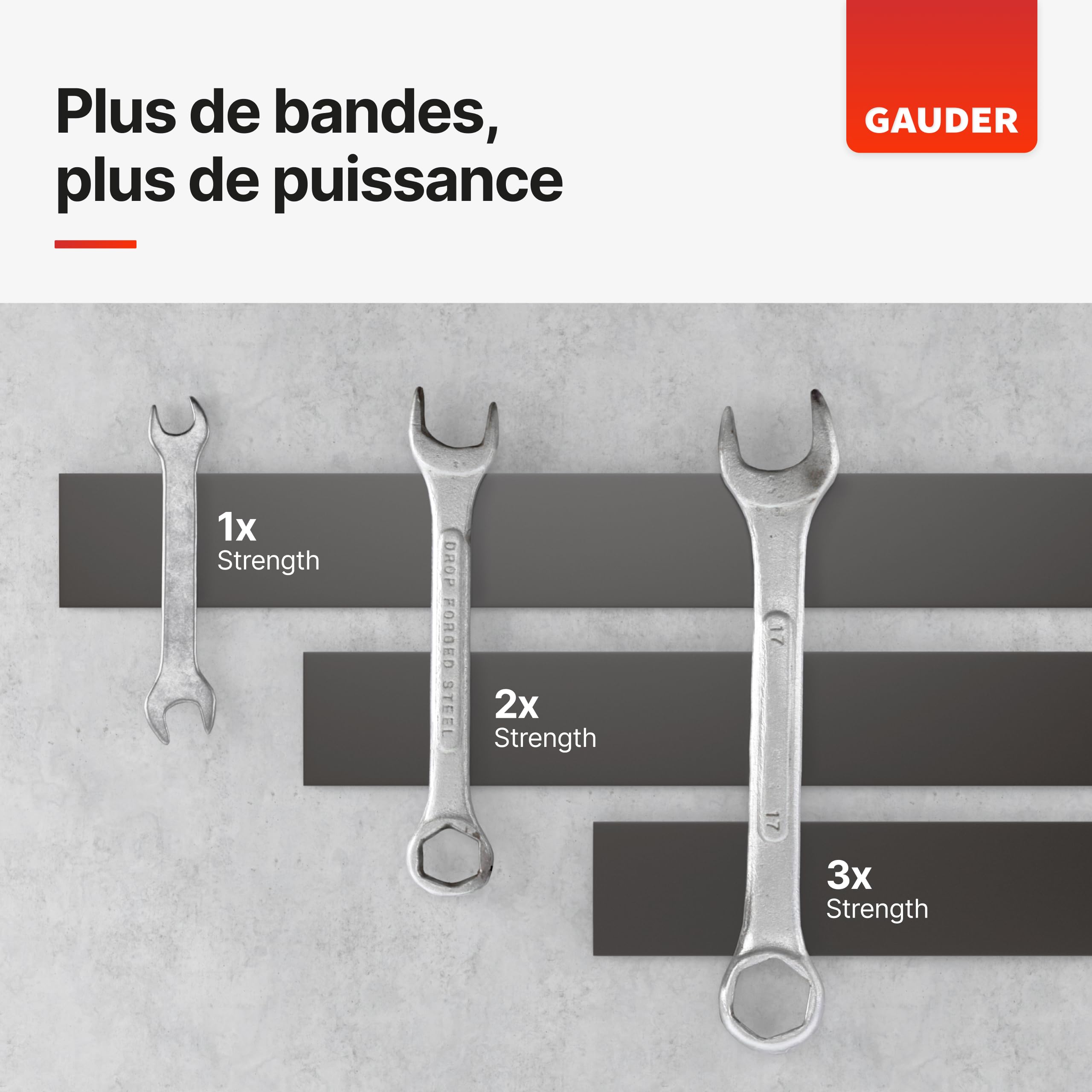 GAUDER Bande Magnétique Autocollante Forte (40 mm x 6 m) | Bande Magnétique avec Mousse Adhésive | Ruban Magnétique