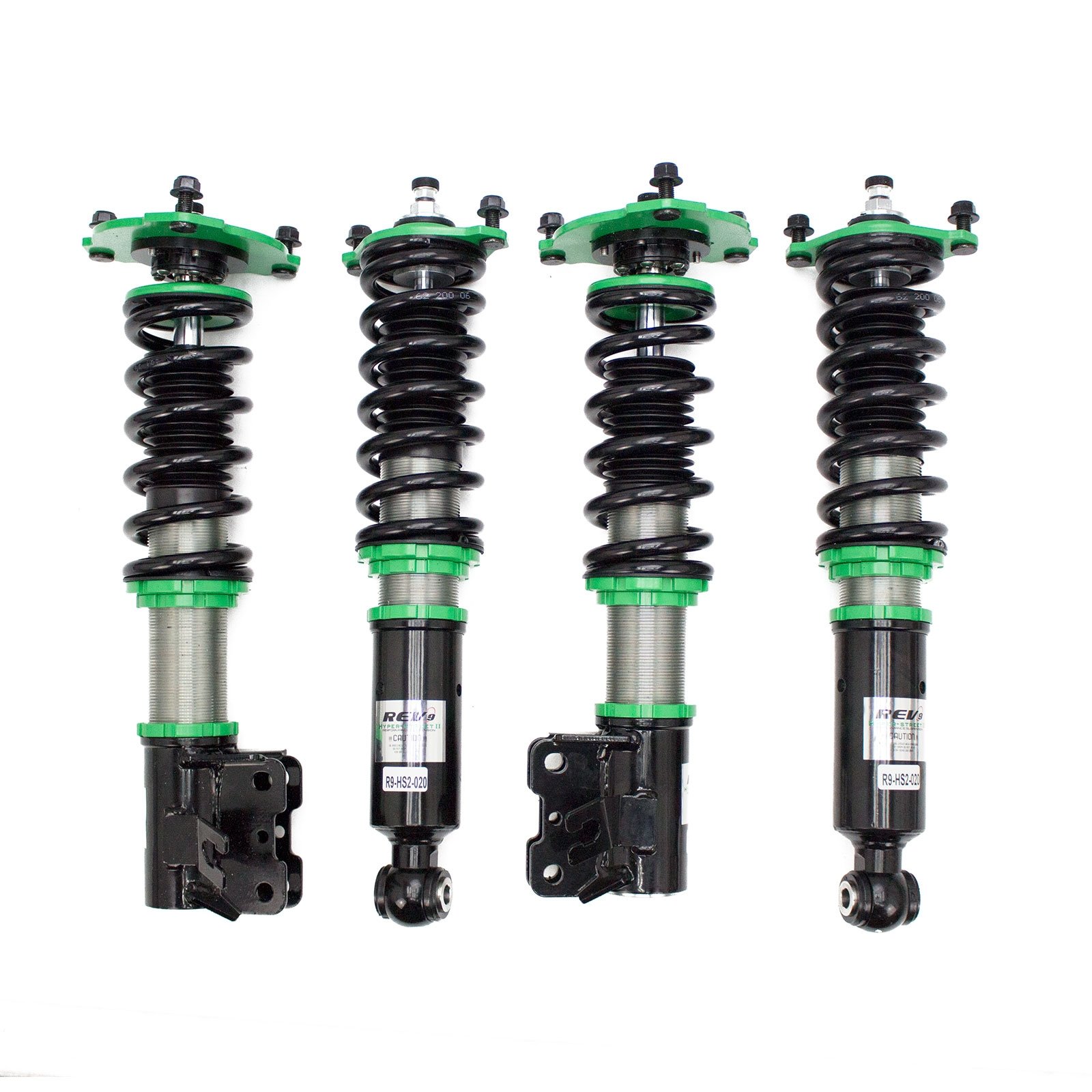 Rev9 R9-HS2-020 Hyper-Street II Coilover Suspension Lowering Kit, Mono-Tube Shock w/ 32 Click Rebound Setting, Full Length Adjustable, compatible with Mitsubishi Mirage FWD (CJ/CK) 1997-01