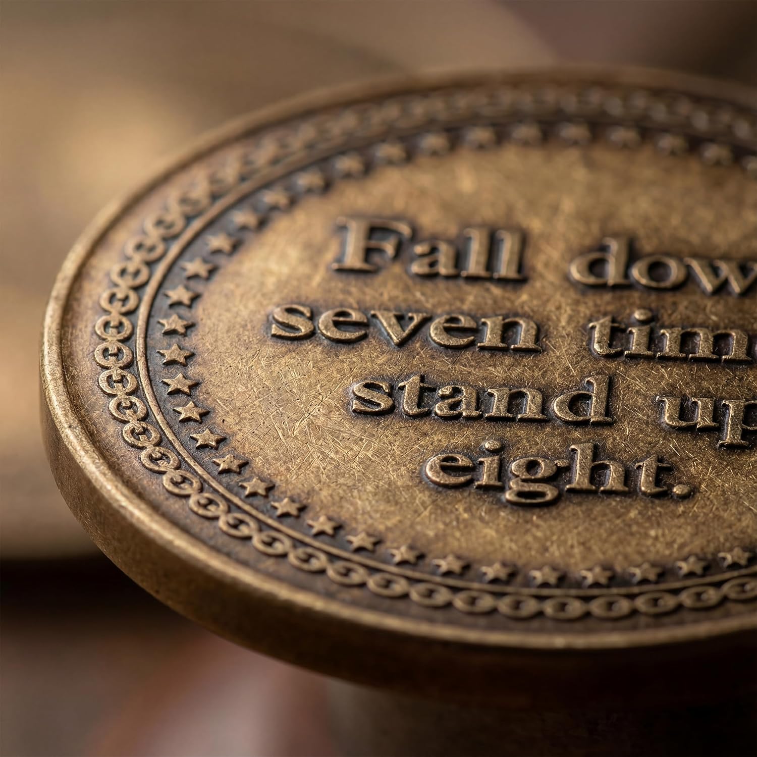 Never Give Up Coin - Motivational EDC Pocket Token for Perseverance, Resilience & Strength - Inspirational Everyday Carry Reminder Gift for Men & Women