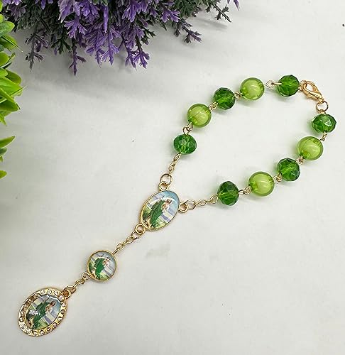 Miniatura 2 de San Jude San Judas Centro de mesa de bautismo, recuerdos de bautizo, rosario, recuerdo de fiesta, recuerdos de fiesta de San Tadeo, 12 unidades