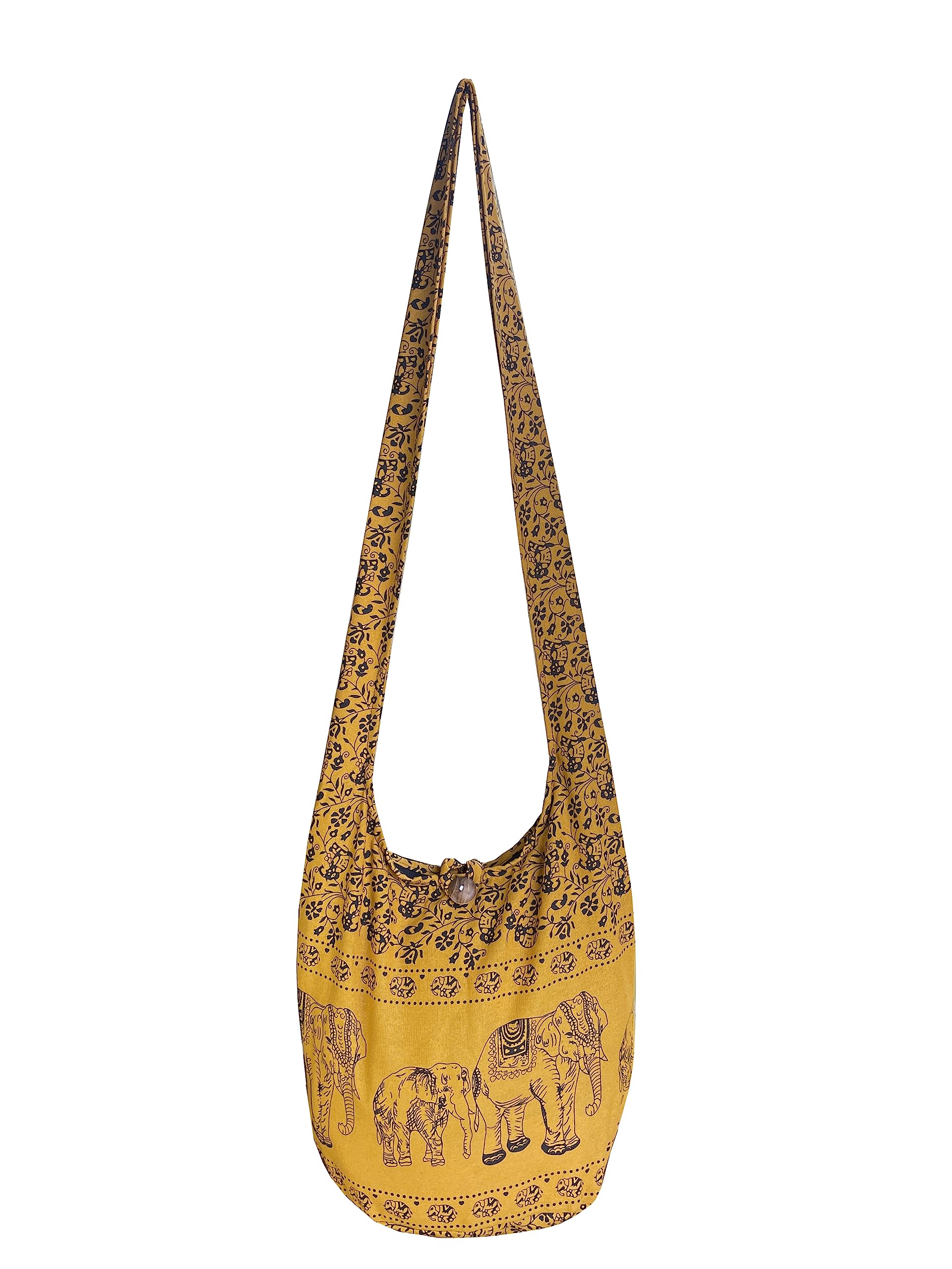 Land of Simple TreasuresElephant Crossbody Sling Bag Hippie Hobo Shoulder Purse Medium