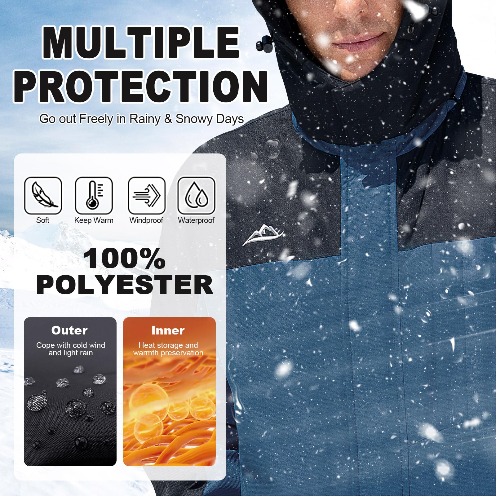 Svanco Chaqueta De Esquí Chaquetas De Hombre Impermeable Forro Polar Abrigo Con Capucha Desmontable Invierno Cálido Patinaje Sobre Hielo Chaqueta Abrigos Snowboard Chaqueta Para Hombres M-XXL