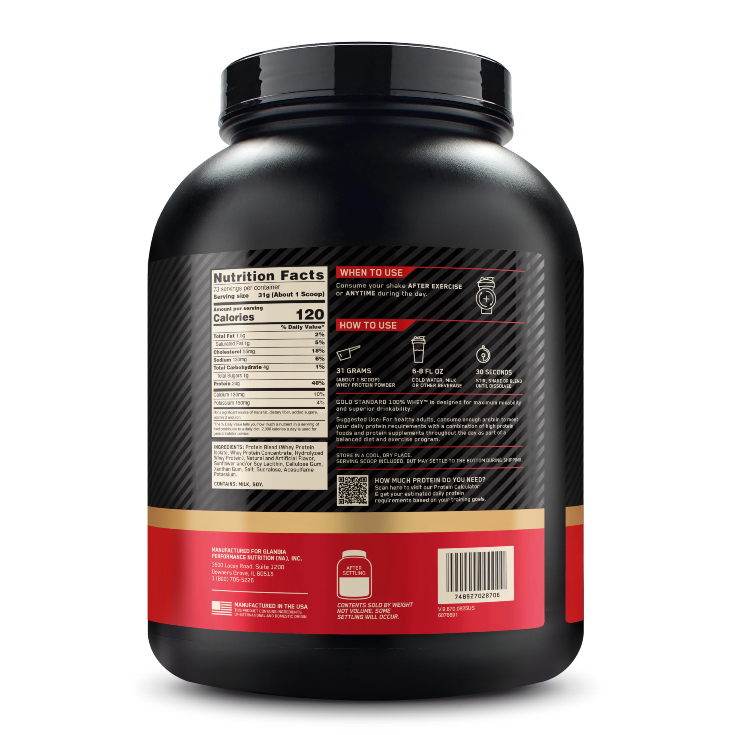 Optimum Nutrition Gold Standard Whey Protein Powder, Vanilla Ice Cream, 5LB — Amazon image 10