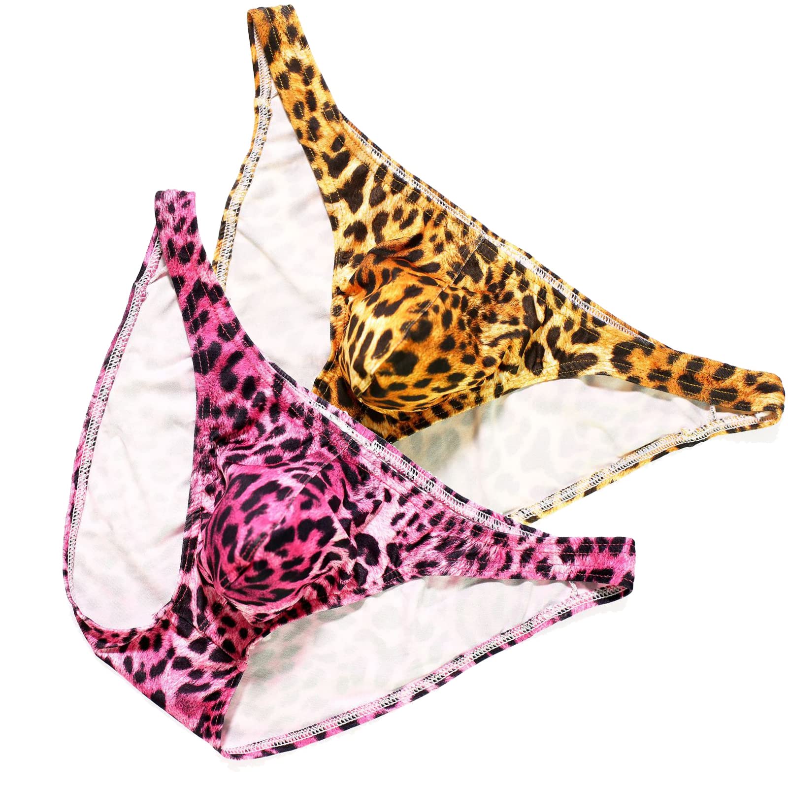 FaringotoLeopard Print Men's Briefs Cool Underwear Male Comfy U Convex Bulge Pouch Man Bikini Underpants Shorts