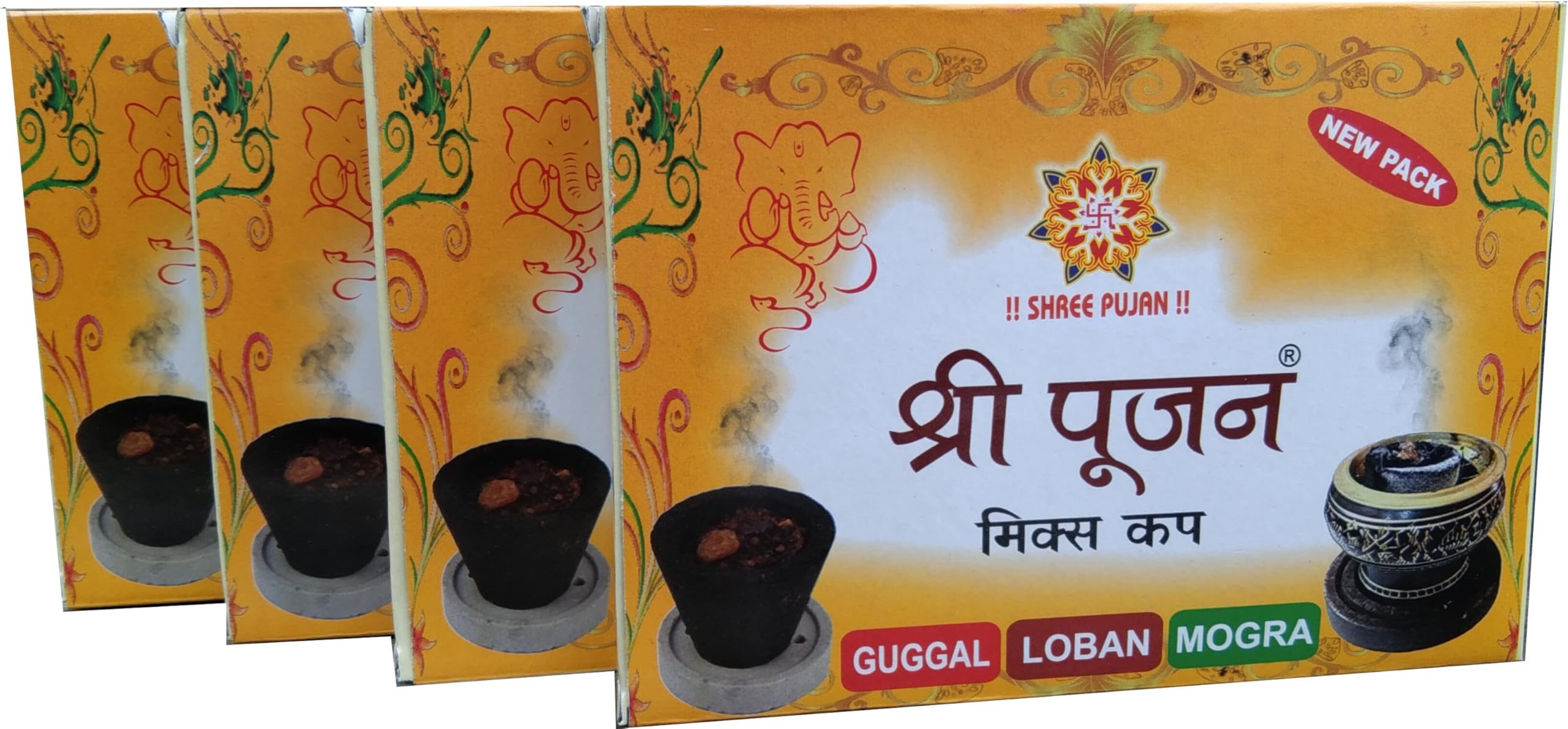 48 mix dhoop cups (4 packs of 12 cups) pure sambrani dhoop cups for pooja & festivals | easy-to-use cups with 4 burner plates – havan cups for pooja, home & festivals