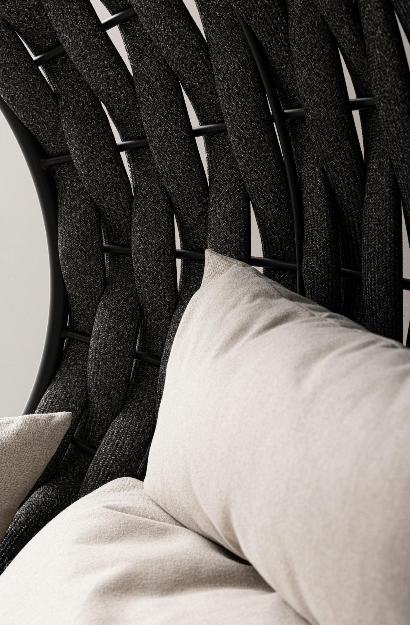 Bizzotto Poltrona sospesa Pieghevole Galapagos Nero Acciaio Corda Poliestere