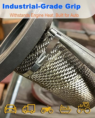 Miniatura 7 de Bridas de metal de 100 unidades, bridas de acero inoxidable 304 de 16 pulgadas, bridas de metal resistentes para envoltura de escape, lazos de