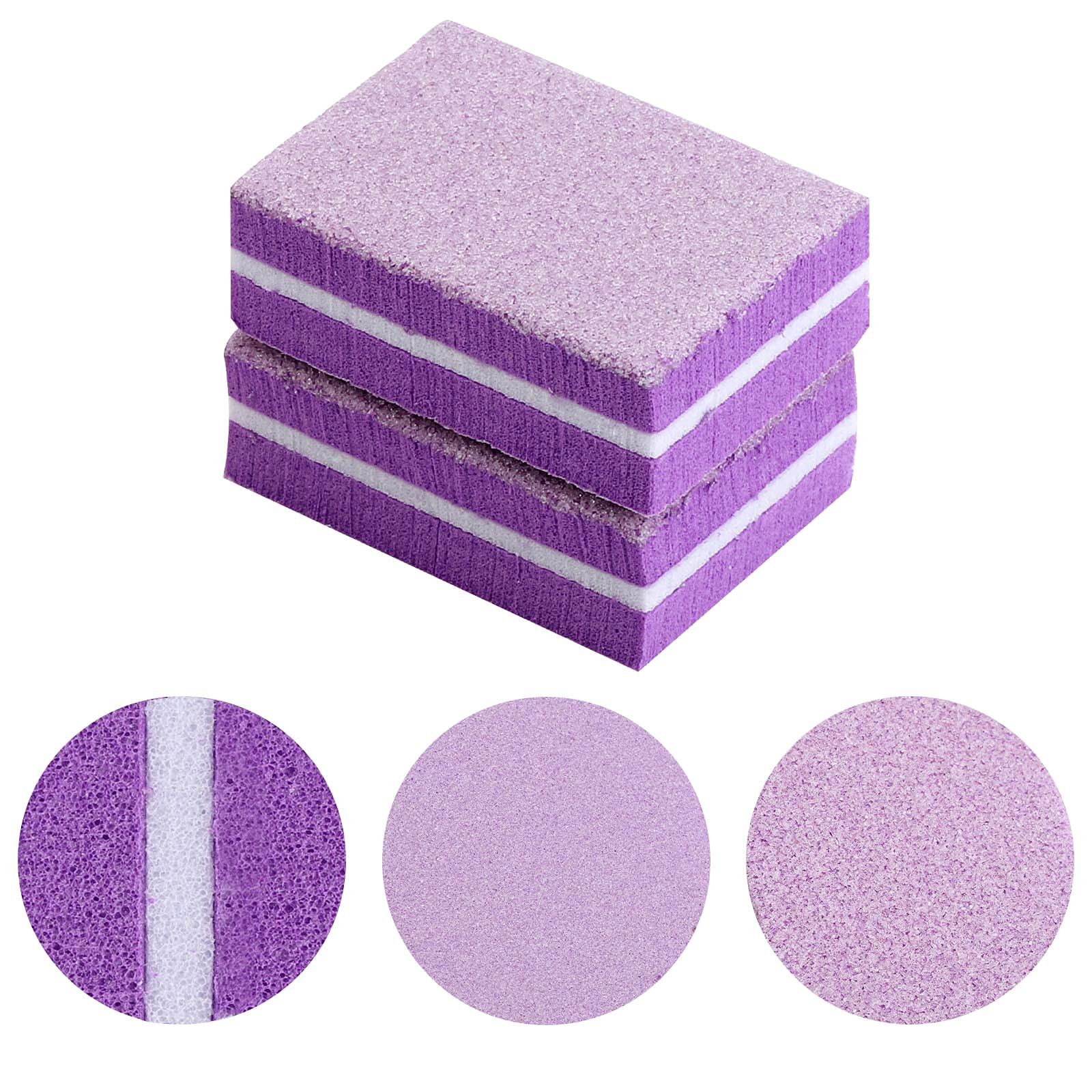 100 Pcs Mini Buffers for Nails 180/100 Grit Mini Nail Buffer Purple Nail Buffers for Natural Nails 3