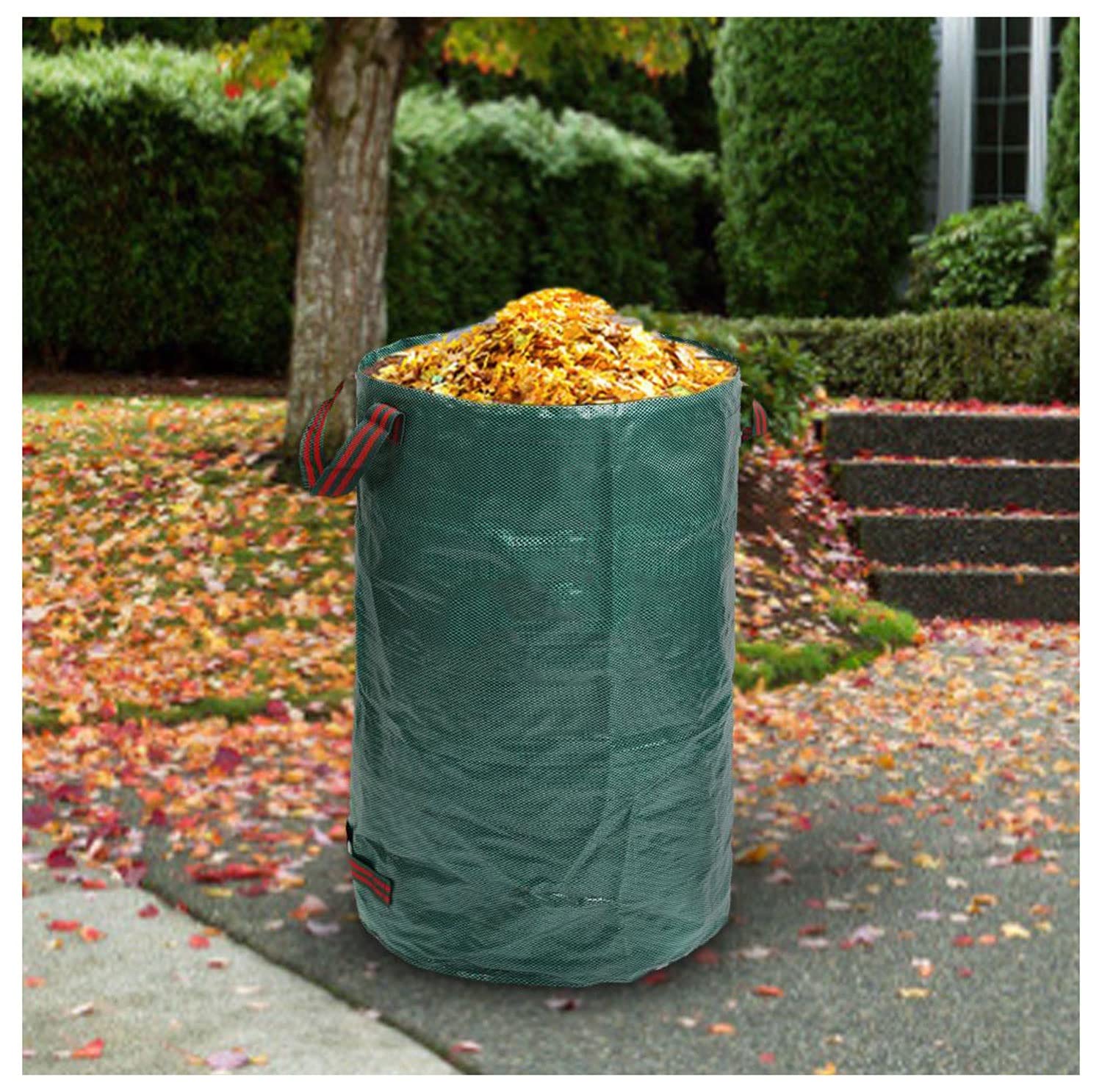Gartenabfallsack 120L/272L/300L/400L/500L Gartensäcke Stabil mit Griffen Sack Gartenabfälle Groß Zusammenklappbar Selbststehend Multifunktional Blattbeutel Wasserdicht Dauerhaft