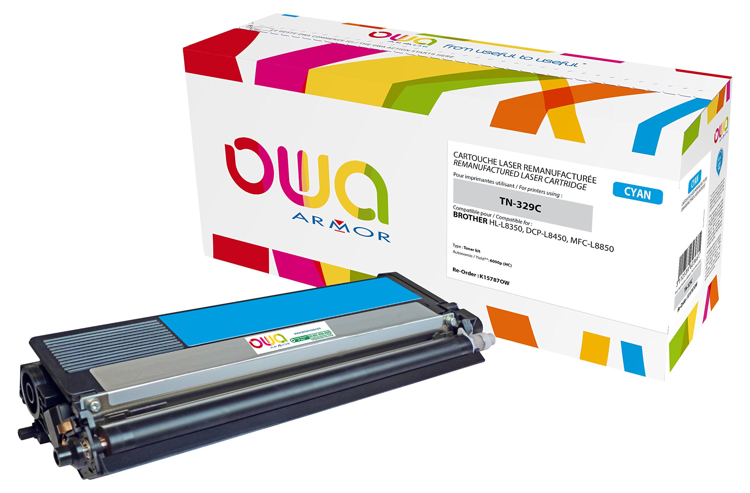 Toner laser Brother DCP Armor TN-329C Cyan idéal pour vos dossiers de bureau fluides - 2