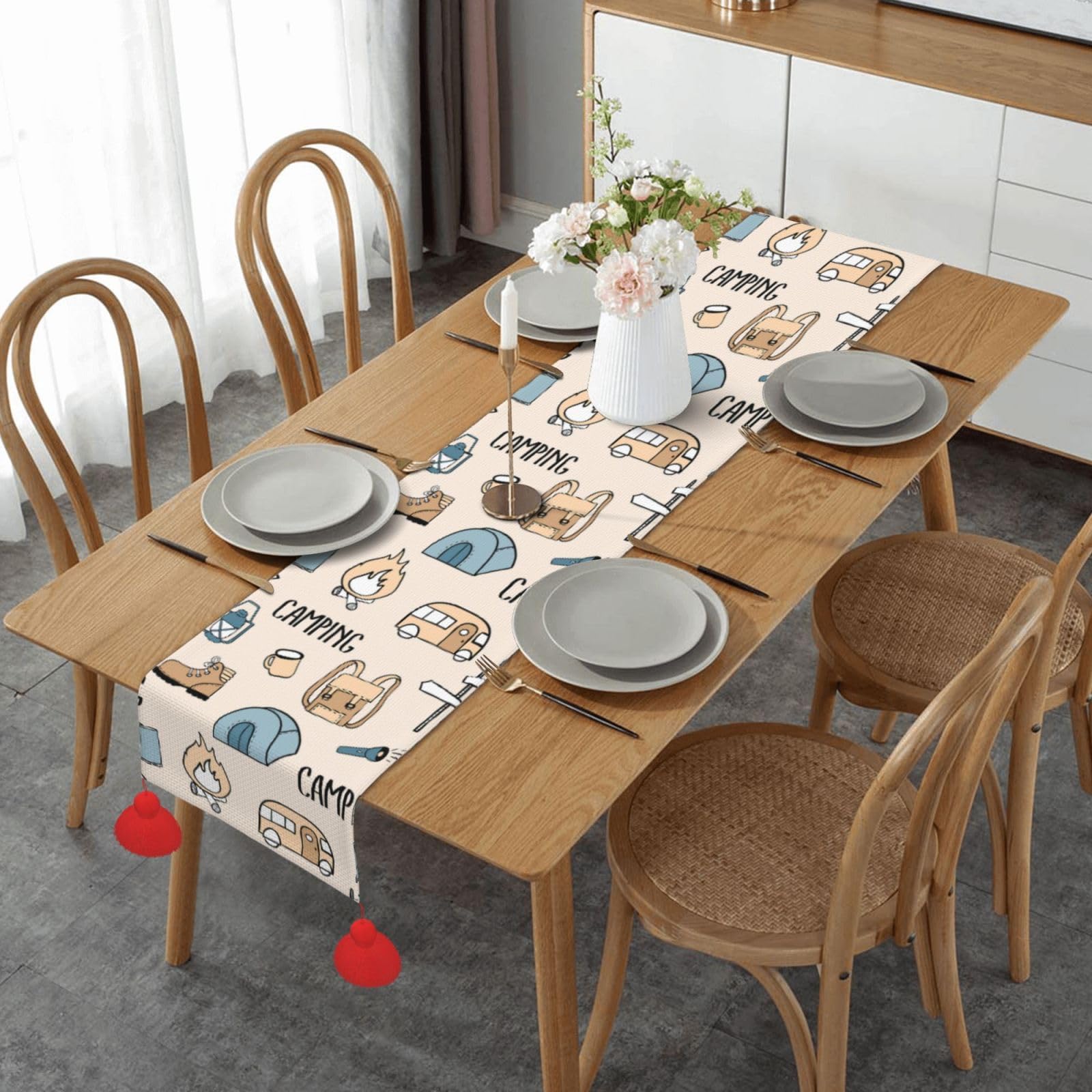 Chemin de table de Noël décoration de table de fête cuisine salle à manger extérieur 35x152 cm