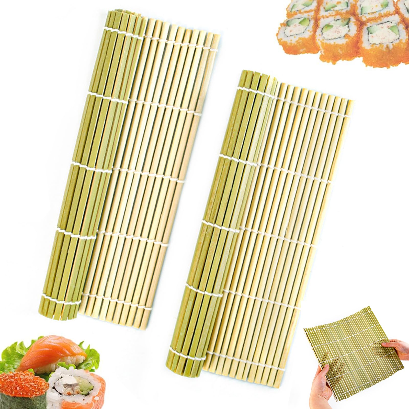 Amazon｜AUTAKI 巻きす 2個入り 27cmX27cm 竹製 簀巻き グリーン 巻き