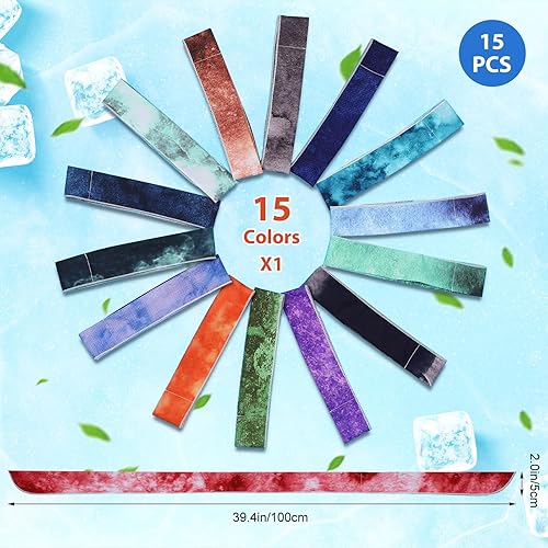 Miniatura 2 de Lenwen Envolturas refrescantes para el cuello, bandana de teñido anudado, enfriadores de cuello para climas cálidos, bufanda de enfriamiento de