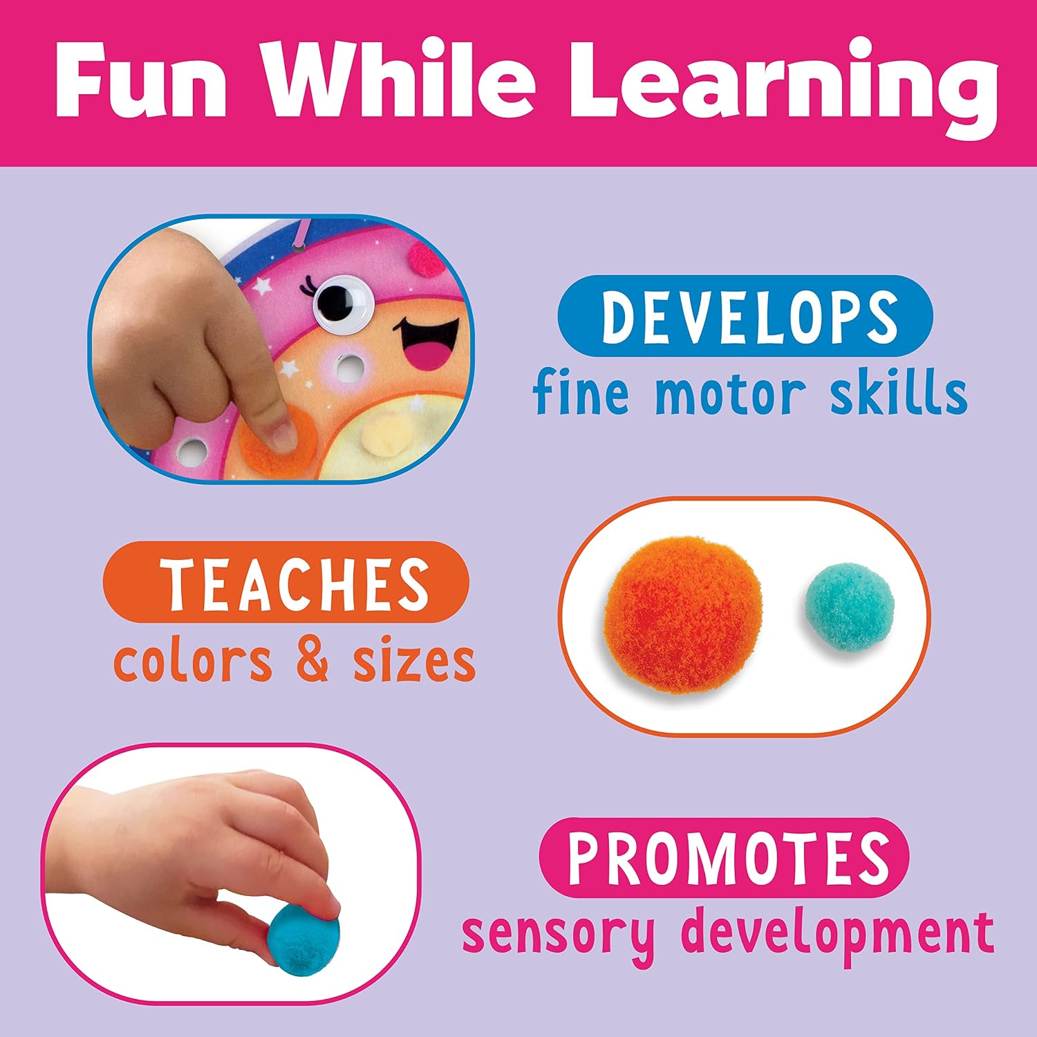 Creativity for Kids Pom Pom Pictures: Magical - Rainbow and Unicorn - Preschool and Toddler Crafts, Gifts for Ages 3+