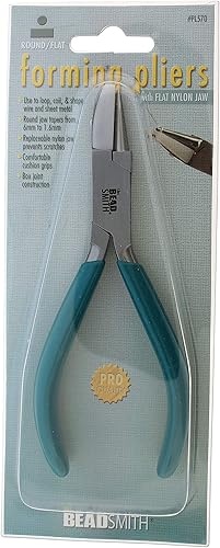 Miniatura 7 de The Beadsmith Alicates de nariz redonda/nailon de punta plana, 5.5 pulgadas (5.512 in), mango de agarre Aqua Comfort, alambre de protección al crear