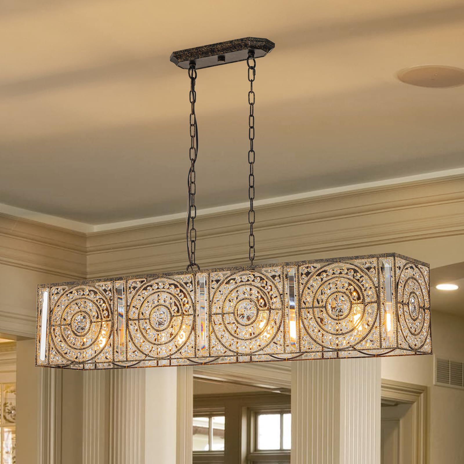 Zicbol Rectangle Crystal Chandelier