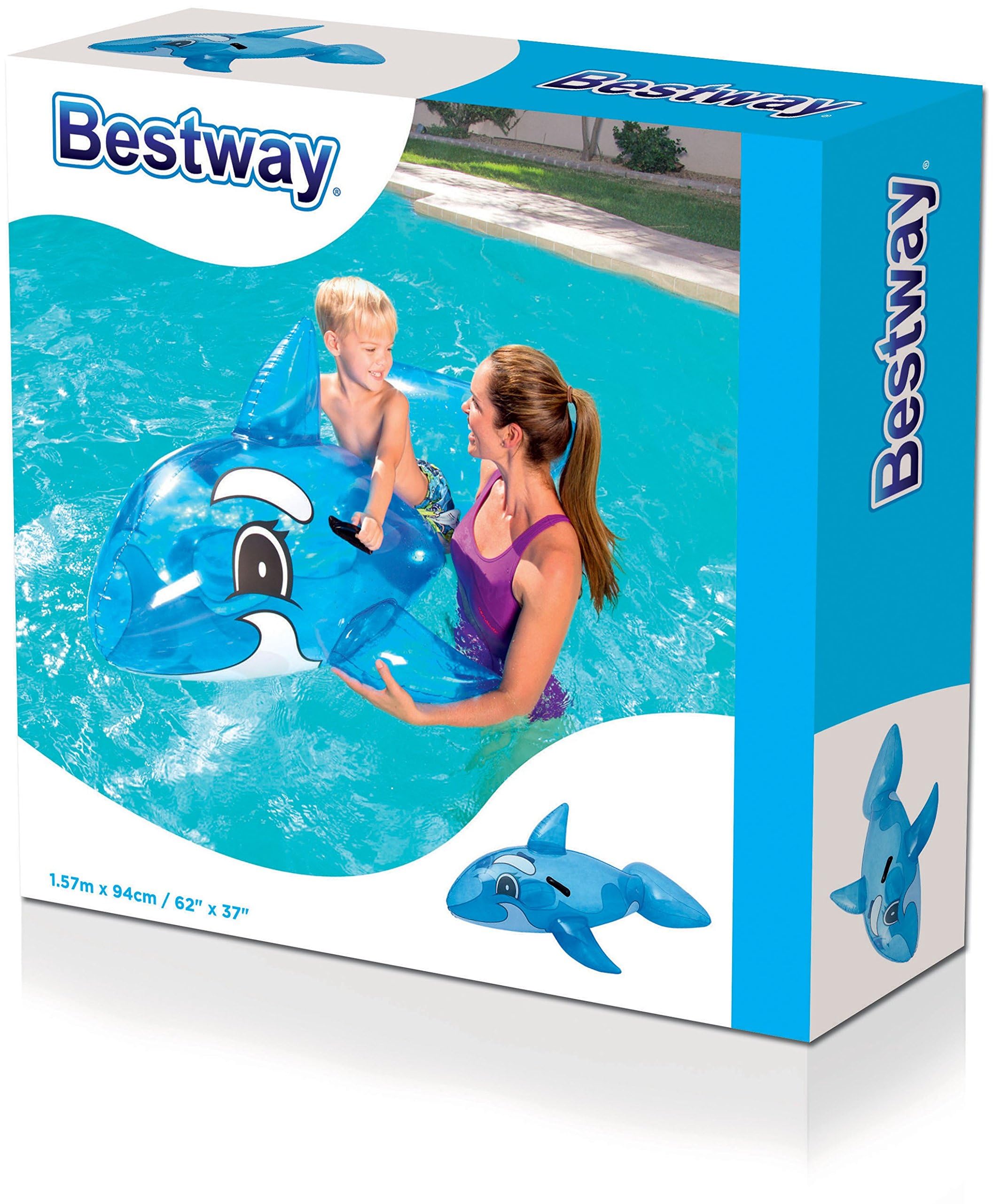 Bestway Przezroczysty Whale Rider 157x94 cm, pływające zwierzę
