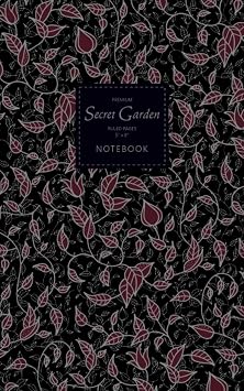 Notebook - Secret Garden Black and Red Edition Fun notebook 96 ruled/lined pages 5x8 inches / 12.7x20.3cm / Junior Legal Pad / Nearly A5