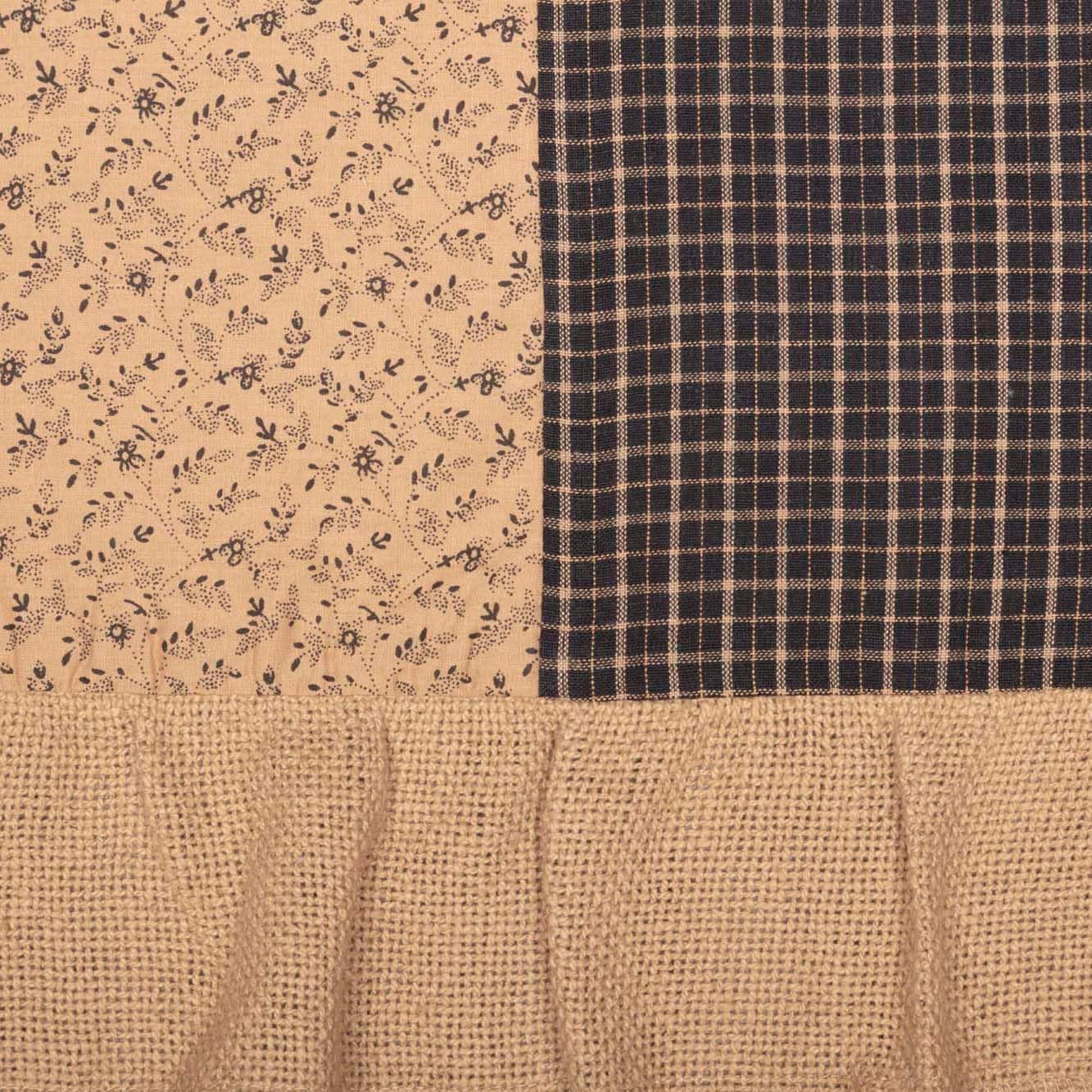 VHC Brands Maisie Primitive Country Kitchen Curtain, Red Patchwork Valance 19x72