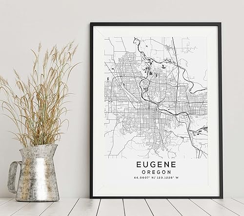 Miniatura 6 de Map of Eugene, Oregon, Light 2 (8x10)