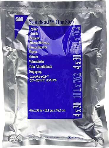 3M Scotchcast Quick Step - Férula precortada acolchada de fieltro de doble cara de doble cara, 4 x 30 pulgadas, color blanco 75430, 10 unidades
