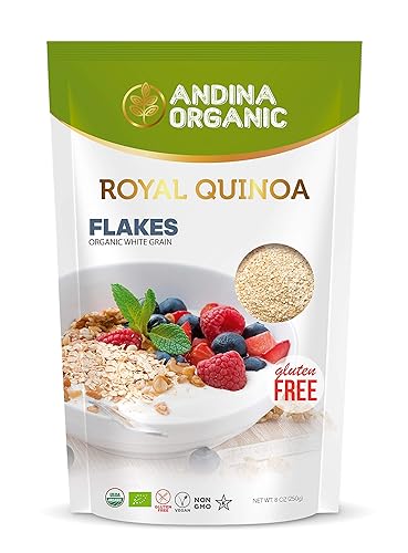 Andina Organic - Quinoa Flakes Sin Gluten Orgánico Fuente de Cereales Sustituto de Harina de Avena de Hierro y Fibra Semillas de Quinoa de Grano