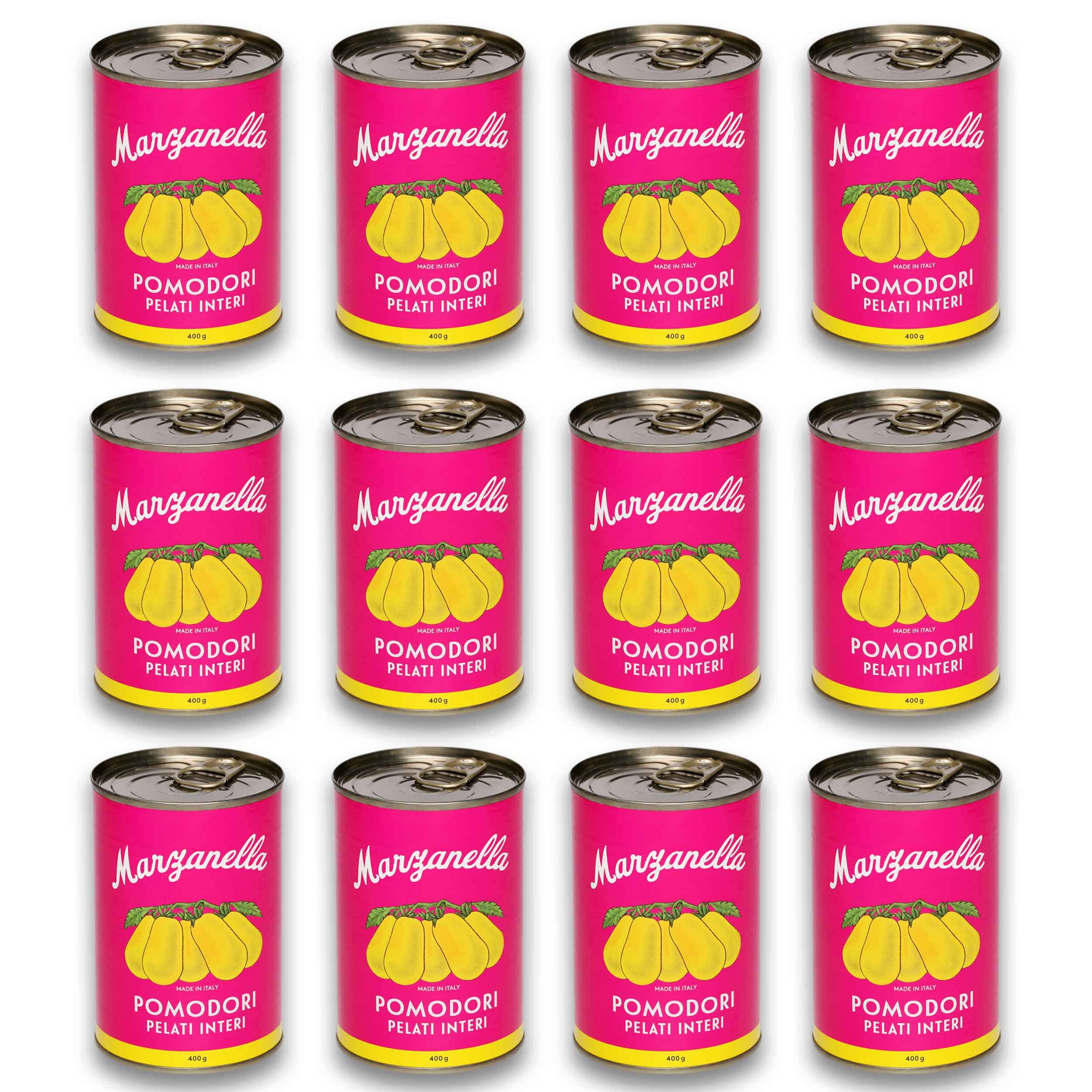 DELICRET - Tomaten aus Kampanien, Süditalien - authentischer, italienischer Tomatengeschmack - Marzanella Gelbe Tomaten - 12 x 400g