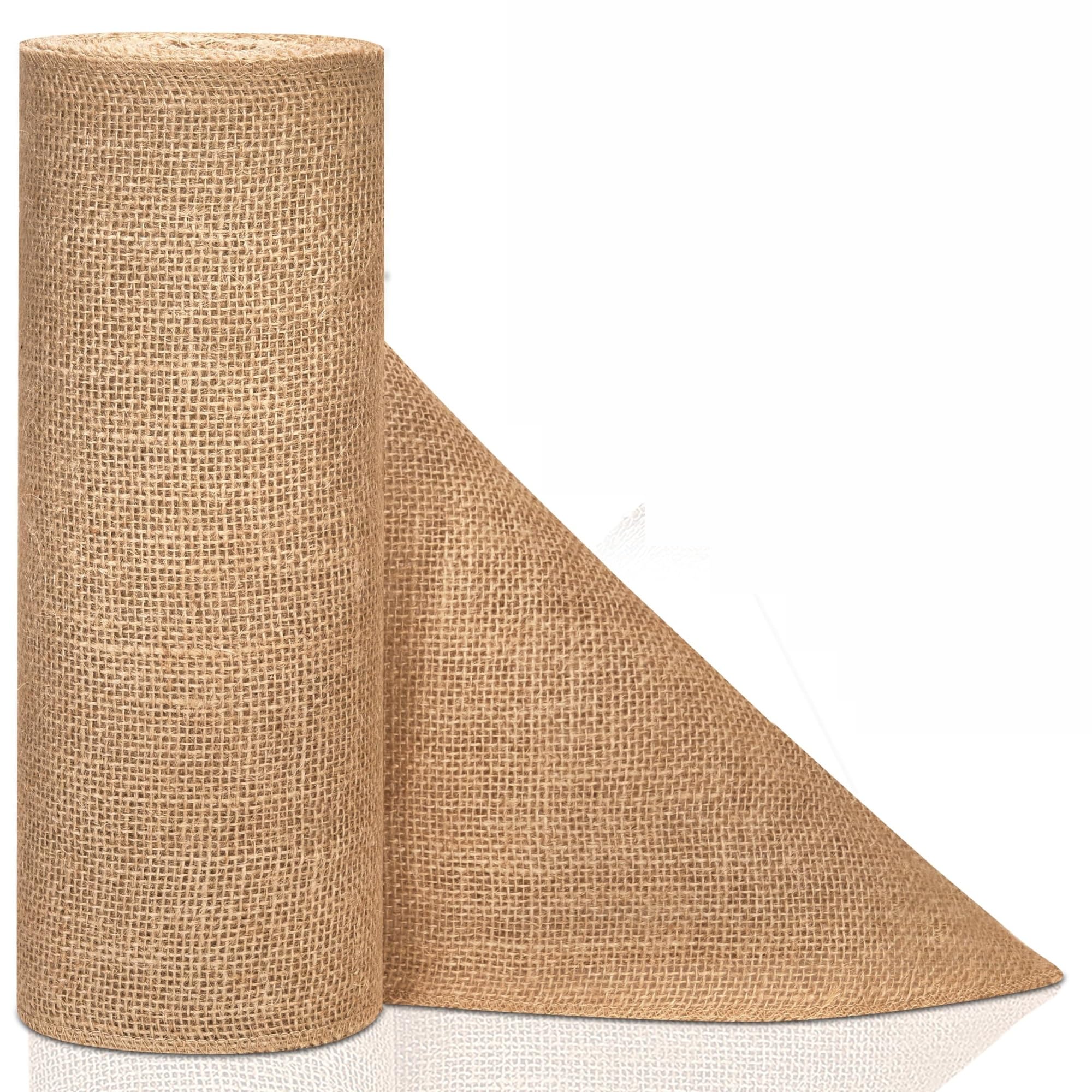 DVMSIEF Hessian Burlap Table Runners,Jute Runner For,Fabric Roll Deal For Weddings,Placemats,Crafts,Home Decoration,Gardening(Width 3cm)