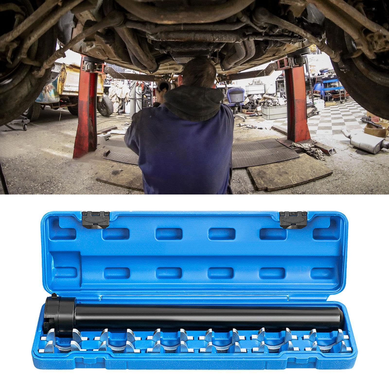 Kit completo per la rimozione dei tiranti interni con 12 adattatori Crowfoot e soluzione di stoccaggio per meccanici e riparazione fai da te di