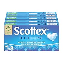 Scottex Tutti i Giorni, Fazzoletti di carta, Prodotto in Italia, Con Carta certificata FSC, 80 Pz (10×8)