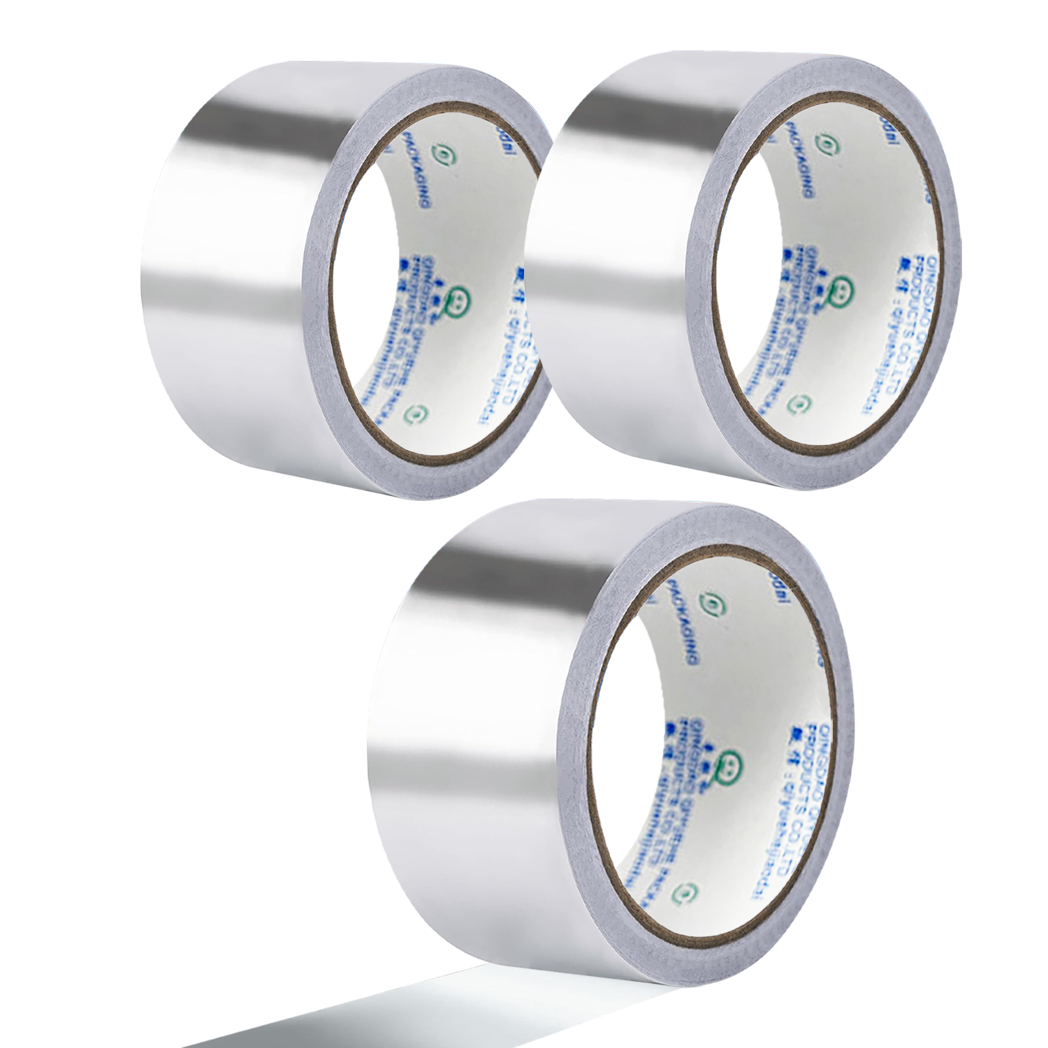 Image of 3Pack Aluminum Foil Tape 2 Inch x 164 Ft / 55 Yards HVAC Tape Withstand -4℉ to 176℉ Foil Duct Tape Perfect for Insulation, Dryer Vents and Metal Repair Sealing